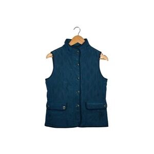 Talbots Petites Quilted Vest Green Size P